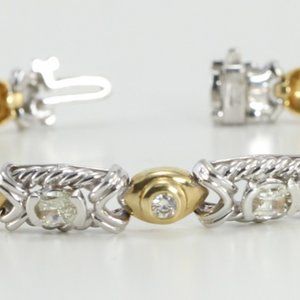 14K Gold Millennial Sunrise Round Bezel Diamond Bracelet 5.1Ct C22000027